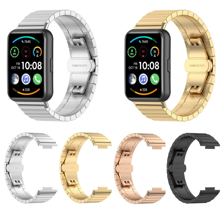 For Huawei Watch Fit 2 One-bead Metal Stainless Steel Watch Band(Silver)