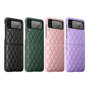 For Samsung Galaxy Z Flip4 Diamond Lattice Hinge Phone Case(Purple)