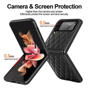 For Samsung Galaxy Z Flip4 Diamond Lattice Hinge Phone Case(Purple)
