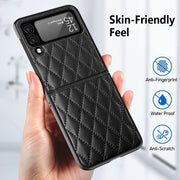 For Samsung Galaxy Z Flip4 Diamond Lattice Hinge Phone Case(Purple)