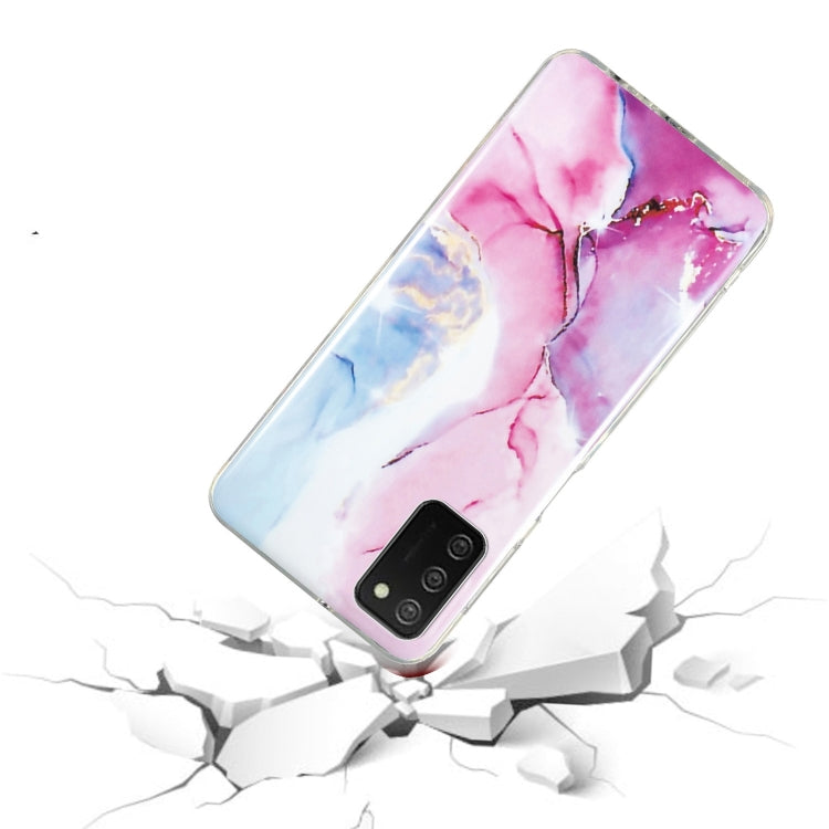 For Samsung Galaxy A02s IMD Marble Pattern TPU Phone Case(Pink Blue)