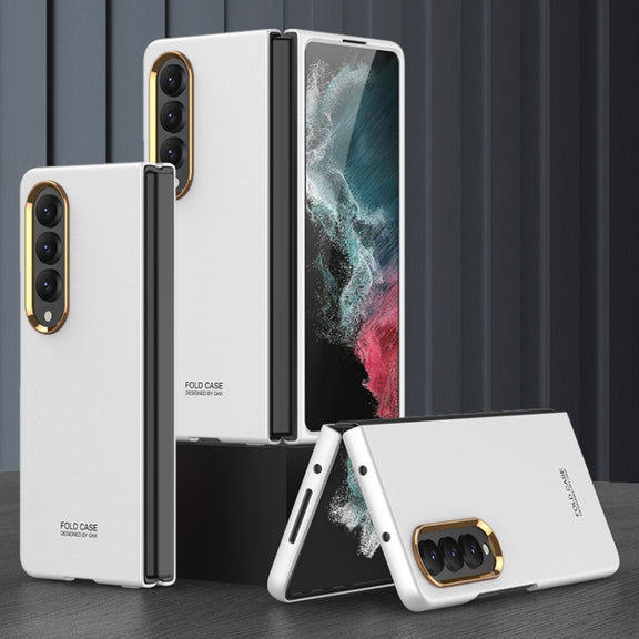 For Samsung Galaxy Z Fold4 GKK Ultra-thin Electroplating Lens Frame Phone Case(White)