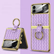 For Samsung Galaxy Z Flip4 GKK Weave Texture Electroplating Protective Phone Case(Purple) - free shipping - PMC TechLife - Order now!