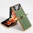 For Samsung Galaxy Z Flip4 GKK Integrated Plating + Leather Phone Case with Ring(Matcha Green) - Galaxy Z Flip4 5G Cases by GKK | Online Shopping South Africa | PMC TechLife | Buy Now Pay Later Mobicred