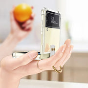 For Samsung Galaxy Z Flip4 GKK Airbag Protective Phone Case with Ring(Purple)