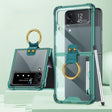 For Samsung Galaxy Z Flip4 GKK Airbag Protective Phone Case with Ring & Pen(Green) - Galaxy Z Flip4 5G Cases by GKK | Online Shopping South Africa | PMC TechLife