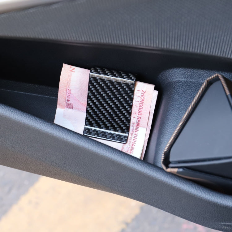 Car Carbon Fiber Card Holder Wallet Credit Card Clip(Matte)