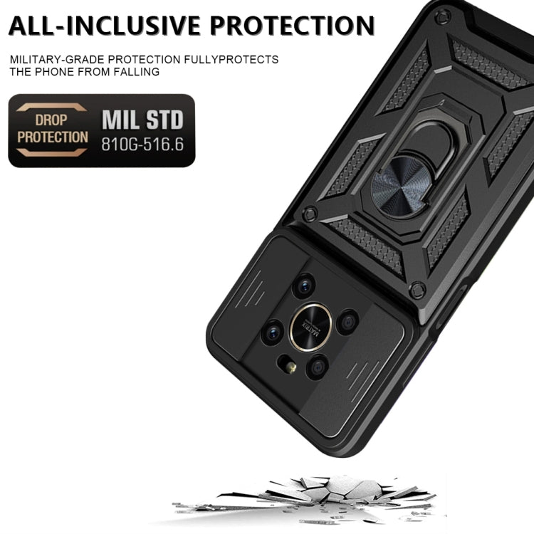For Honor X9 5G/X9 4G Sliding Camera Design TPU + PC Phone Case(Black)