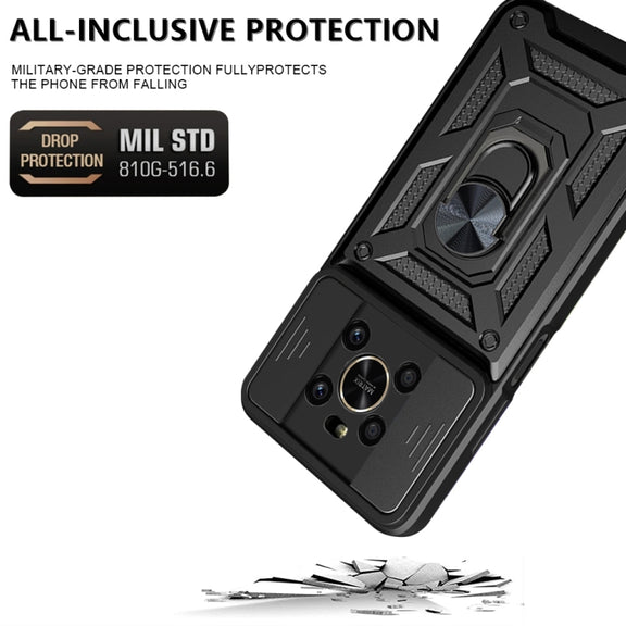 For Honor X9 5G/X9 4G Sliding Camera Design TPU + PC Phone Case(Black)