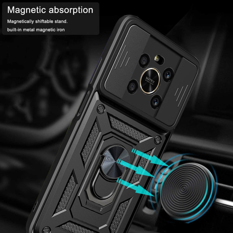 For Honor X9 5G/X9 4G Sliding Camera Design TPU + PC Phone Case(Black)