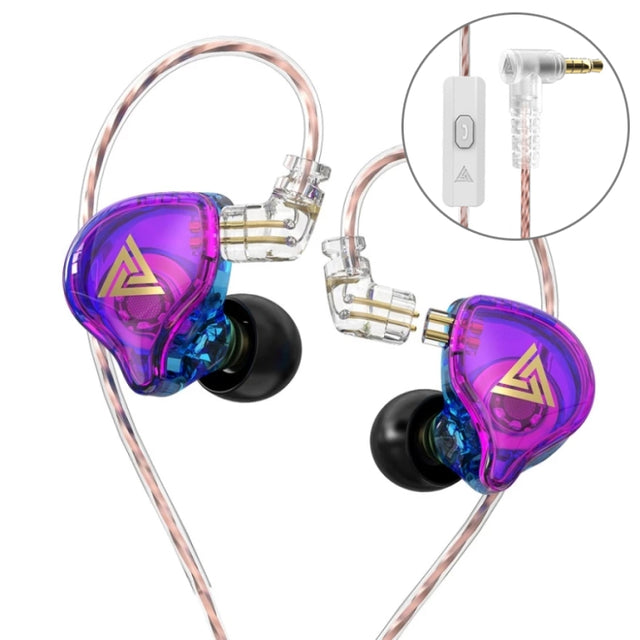 QKZ AK6 PLUS HiFi Bass Detachable Audio Cable Dynamic Heavy Bass Wired Earphone, Style:with Mic(Colorful)