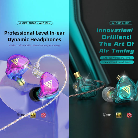 QKZ AK6 PLUS HiFi Bass Detachable Audio Cable Dynamic Heavy Bass Wired Earphone, Style:with Mic(White)