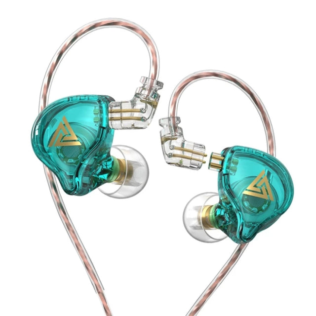QKZ AK6 PLUS HiFi Bass Detachable Audio Cable Dynamic Heavy Bass Wired Earphone, Style:without Mic(Cyan-blue)