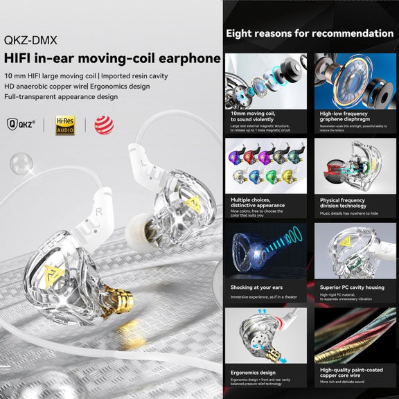 QKZ DMX Sports In-ear HIFI 3.5mm Wired Control Earphone with Mic(Black Red)
