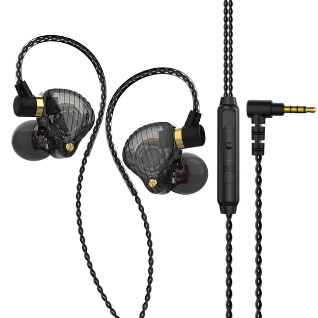 QKZ SK3 3.5mm Sports In-ear Wired HIFI Bass Stereo Sound Earphone with Mic(Black)