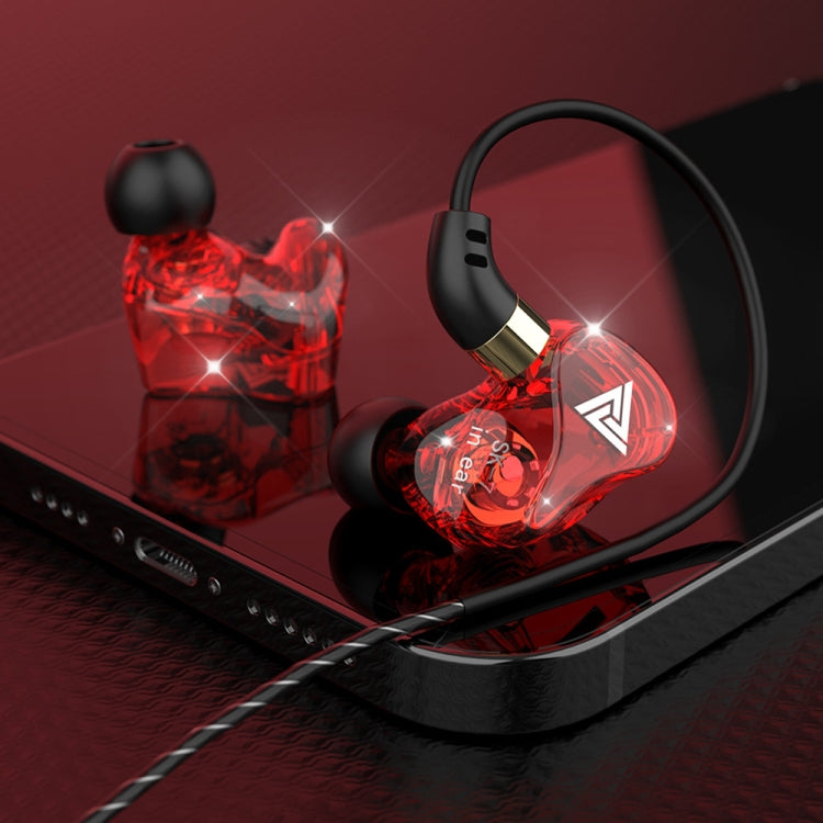 QKZ SK7 3.5mm Sports In-ear Copper Driver Wired HIFI Stereo Earphone with Mic(Red)