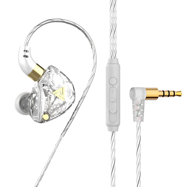 QKZ SK8 3.5mm Sports In-ear Dynamic HIFI Monitor Earphone with Mic(White)