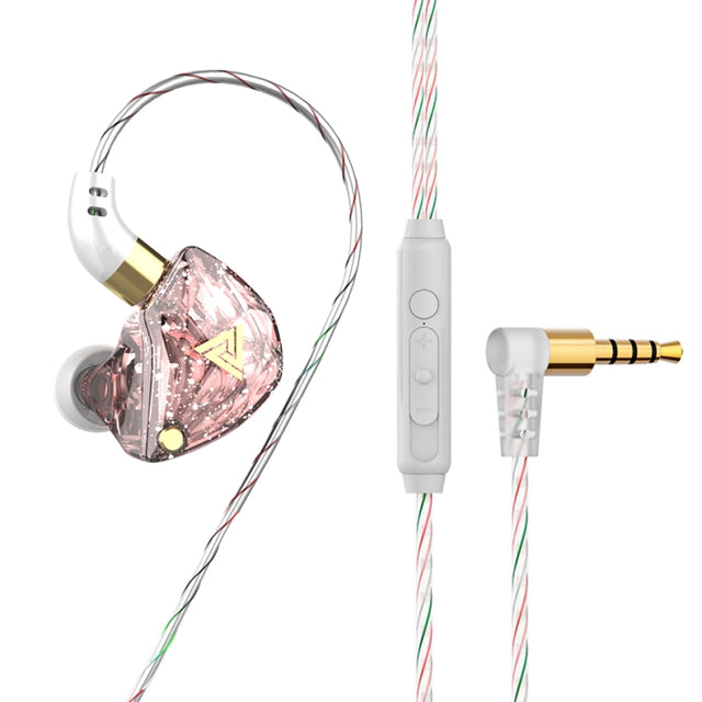 QKZ SK8 3.5mm Sports In-ear Dynamic HIFI Monitor Earphone with Mic(Pink)