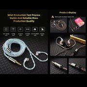 QKZ T1 8 Core TC Silver Plated 3.5mm 0.75mm 2PIN HIFI Earphone Update Cable(Brown)
