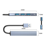ORICO AH-A13 USB 3.0 x 1 + USB 2.0 x 3 to USB 3.0 HUB Adapter(Space Gray)
