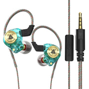 QKZ AK3 FiLe In-ear Subwoofer Wire-controlled Earphone with Mic(Cyan)