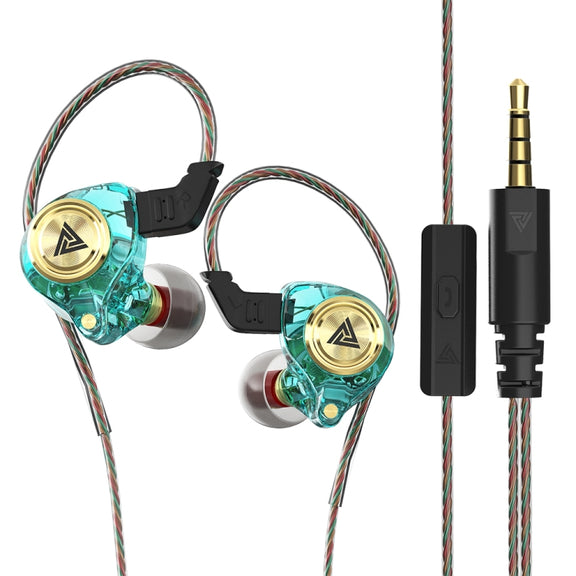 QKZ AK3 FiLe In-ear Subwoofer Wire-controlled Earphone with Mic(Cyan)