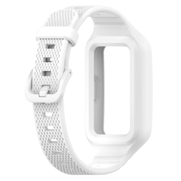For Huawei Band 10 / 9 / 8 / 7 / 6 Universal Integrated Silicone Watch Band(White)
