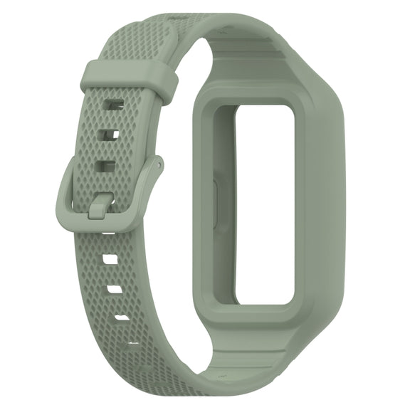 For Huawei Band 10 / 9 / 8 / 7 / 6 Universal Integrated Silicone Watch Band(Light Green)