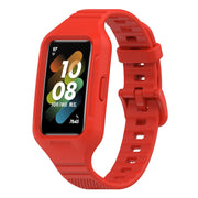 For Huawei Band 10 / 9 / 8 / 7 / 6 Universal Integrated Silicone Watch Band(Red)