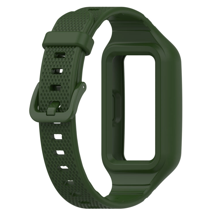 For Huawei Band 10 / 9 / 8 / 7 / 6 Universal Integrated Silicone Watch Band(Army Green)