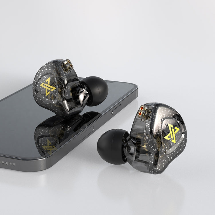 QKZ AK6 MAX In-ear Dynamic Subwoofer Wire-controlled Earphone, Version:Standard Version(Transparent Black)