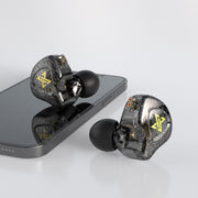 QKZ AK6 MAX In-ear Dynamic Subwoofer Wire-controlled Earphone, Version:with Mic Version(Transparent Black)