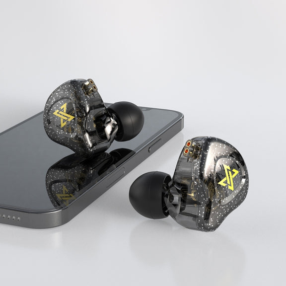 QKZ AK6 MAX In-ear Dynamic Subwoofer Wire-controlled Earphone, Version:with Mic Version(Transparent Black)
