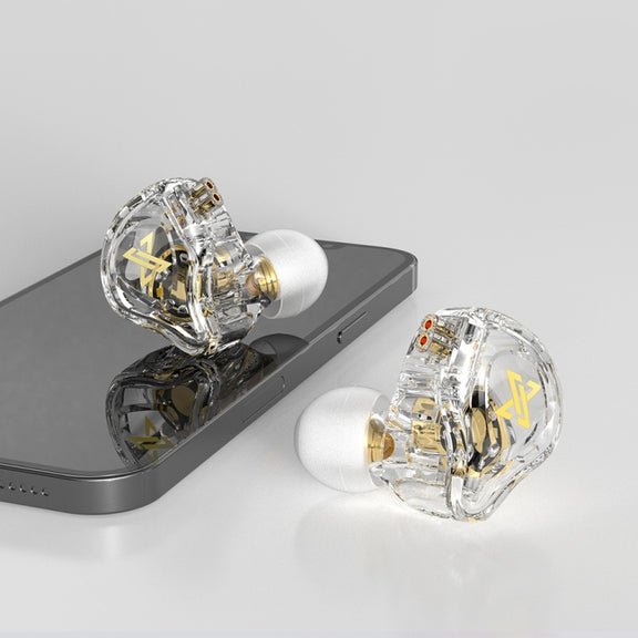 QKZ AK6 MAX In-ear Dynamic Subwoofer Wire-controlled Earphone, Version:with Mic Version(Transparent White)