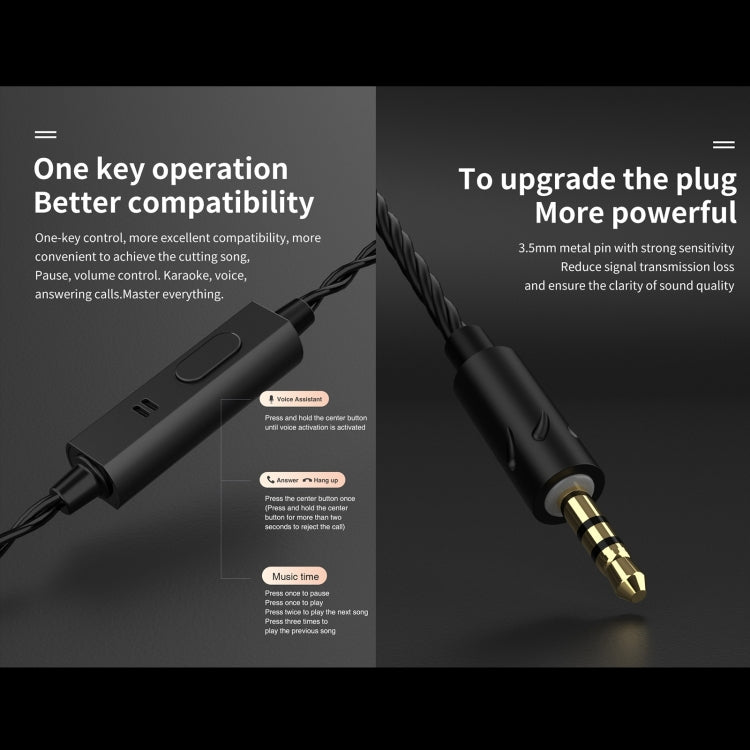 QKZ AK6 MAX In-ear Dynamic Subwoofer Wire-controlled Earphone, Version:with Mic Version(Transparent White)