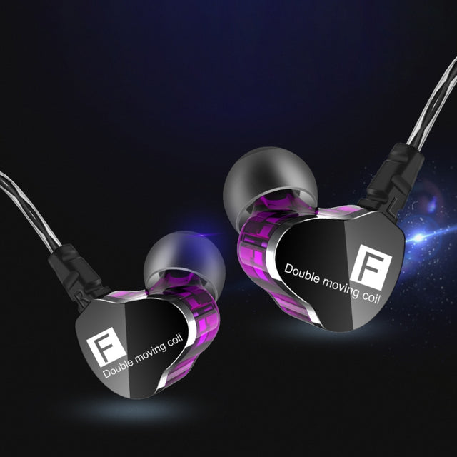 QKZ F910 In-Ear Subwoofer Dual Dynamic Earphone(Purple)