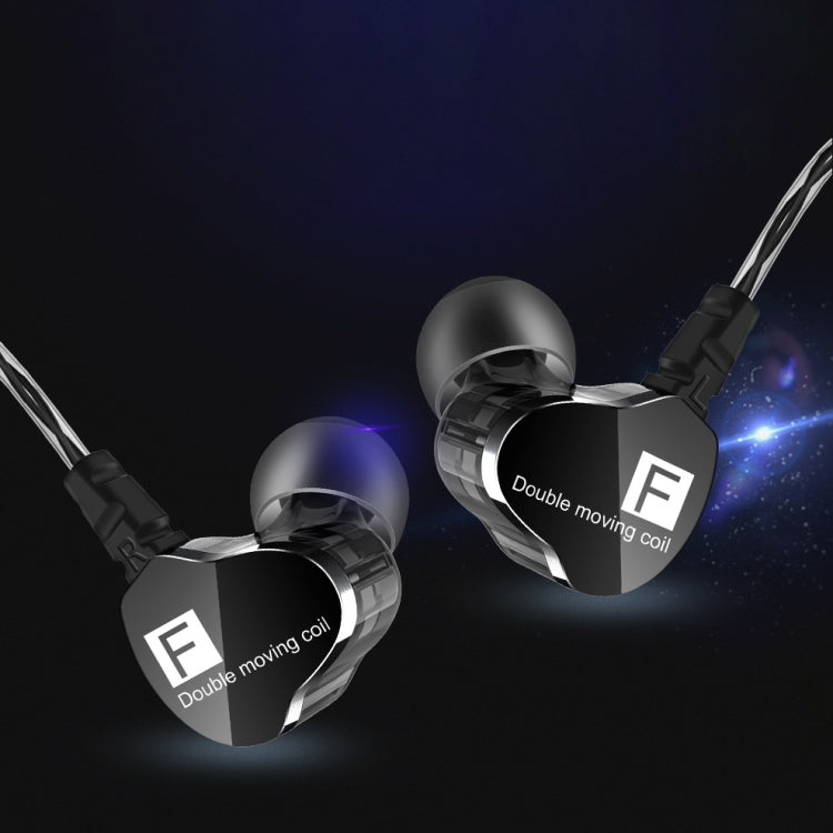QKZ F910 In-Ear Subwoofer Dual Dynamic Earphone(Black)
