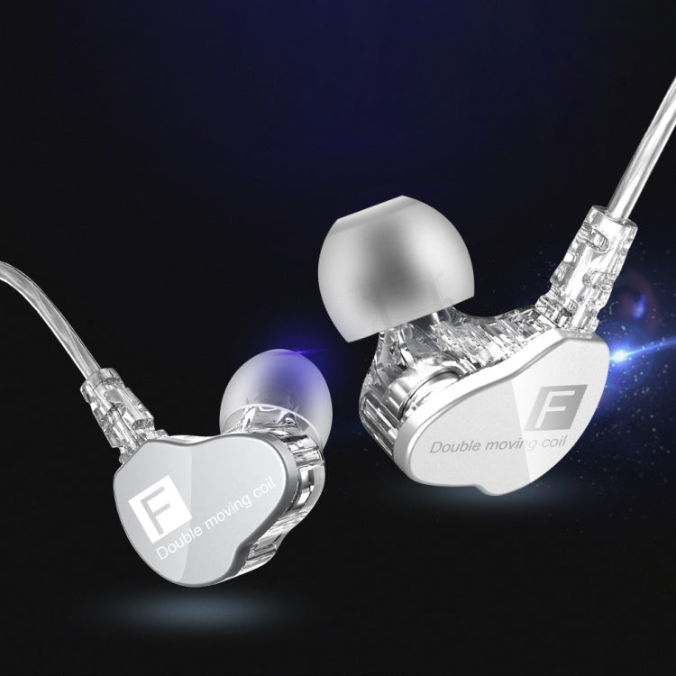 QKZ F910 In-Ear Subwoofer Dual Dynamic Earphone(Transparent)