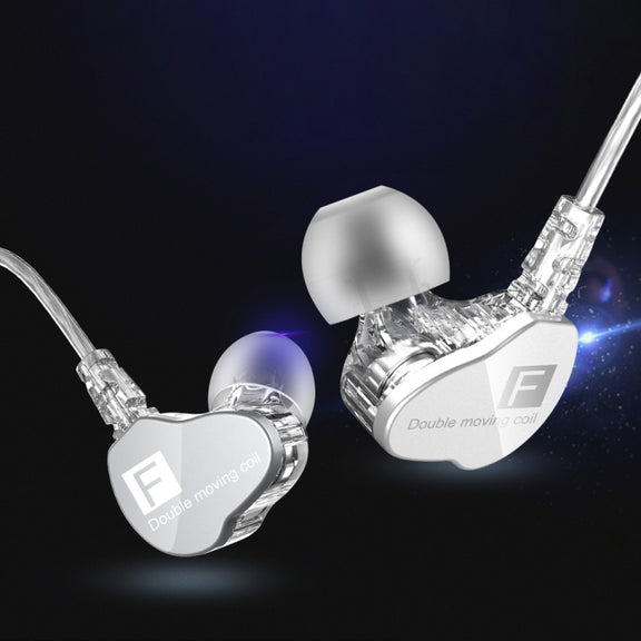 QKZ F910 In-Ear Subwoofer Dual Dynamic Earphone(Transparent)