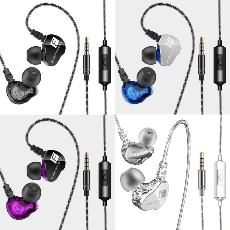 QKZ F910 In-Ear Subwoofer Dual Dynamic Earphone(Blue)