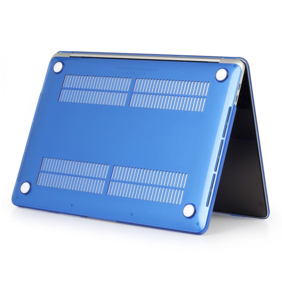 For MacBook Air 13.6 2025 / 2023 / 2022 Laptop Crystal Style Protective Case(Dark Blue)