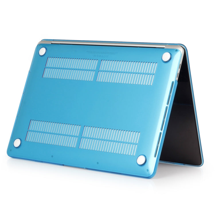 For MacBook Air 13.6 2025 / 2023 / 2022 Laptop Crystal Style Protective Case(Water Blue)