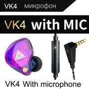 QKZ VK4 In-Ear Subwoofer HiFi Wire-controlled Earphone with Mic(Colorful Version)