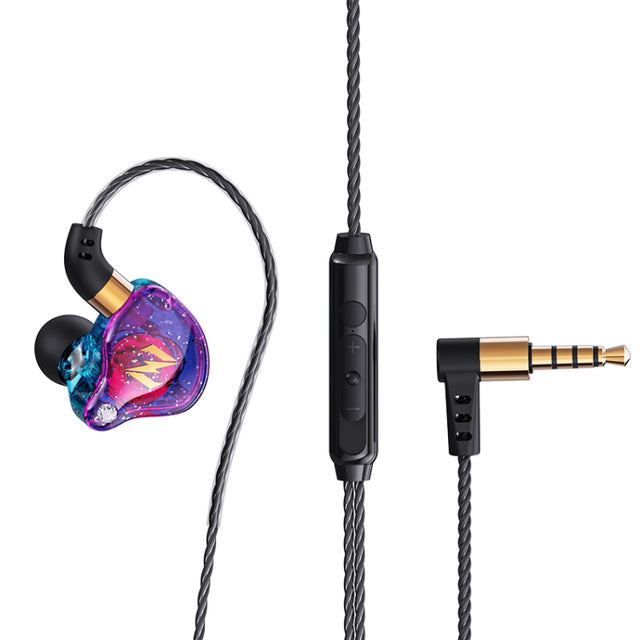 QKZ ZEN In-ear Subwoofer Wire-controlled Music Running Sports Earphone with Mic(Colorful)