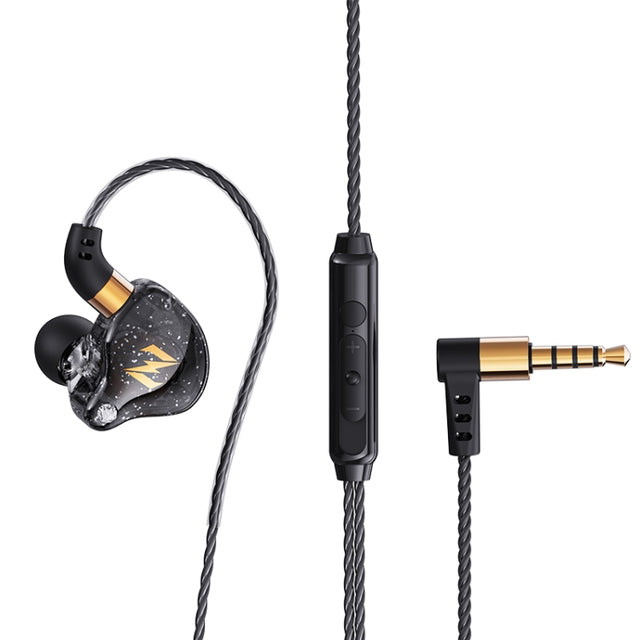QKZ ZEN In-ear Subwoofer Wire-controlled Music Running Sports Earphone with Mic(Black)