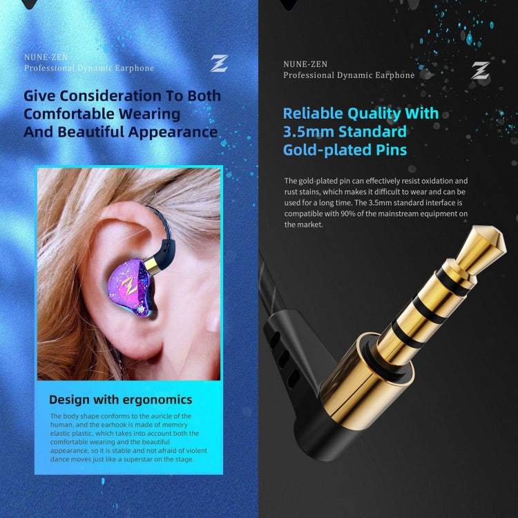 QKZ ZEN In-ear Subwoofer Wire-controlled Music Running Sports Earphone with Mic(Black)