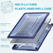 PC + TPU Honeycomb Laptop Protective Case For MacBook Pro 14.2 inch A2442 2021(Sapphire Blue)
