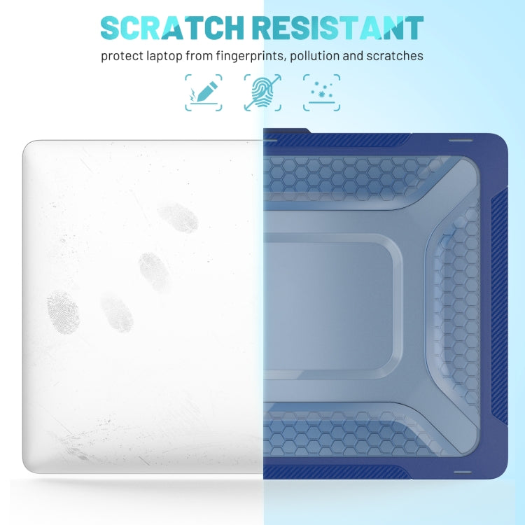 PC + TPU Honeycomb Laptop Protective Case For MacBook Pro 14.2 inch A2442 2021(Sapphire Blue)