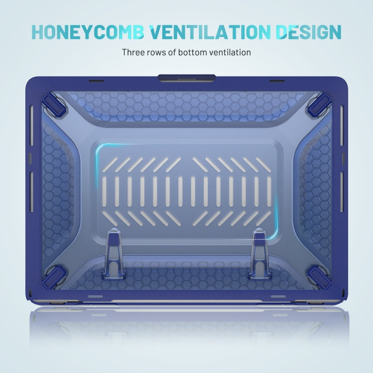 PC + TPU Honeycomb Laptop Protective Case For MacBook Pro 14.2 inch A2442 2021(Sapphire Blue)