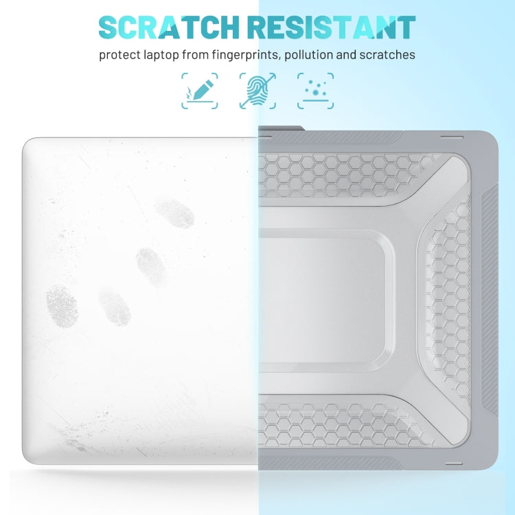 PC + TPU Honeycomb Laptop Protective Case For MacBook Pro 14.2 inch A2442 2021(Star Gray)